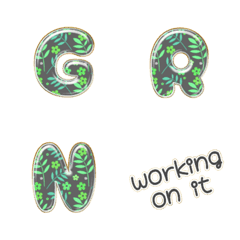 simple alphabet POP leaf design green bl