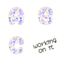 simple alphabet POP leaf design purple