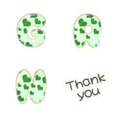 green combi simple alphabet POP hearts