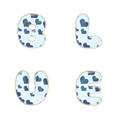 indigo blue simple alphabet POP hearts