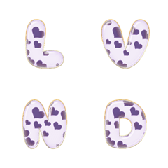 lavender simple alphabet POP hearts