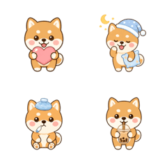 圓滾滾柴犬小麥的暖心表情貼