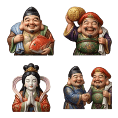 毎日使える七福神の喜怒哀楽絵文字