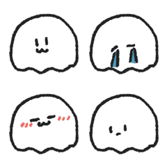 Cute Handdrawn Ghost Emoji Everyday