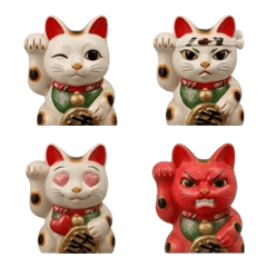 Everyday Maneki-neko Doll Emotions Emoji