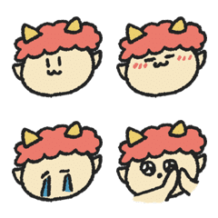 Cute Handdrawn Red demon Emoji Everyday
