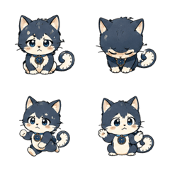 深藍時鐘貓 0806-18 LINE商品圖片