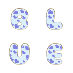 lite blue combi simple alphabet hearts