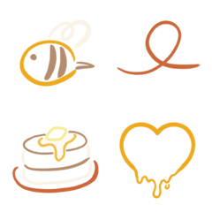 ハチミツカラーの線画絵文字