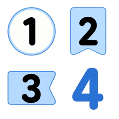 Blue Work Number Labels 1-10