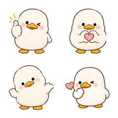 Cute White Duck Daily Emoji