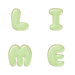 vivid 3d lime green ENG words