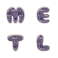 word EN ring metalic dark purple
