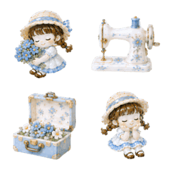 Blue Girly Cute Deco Emoji 01