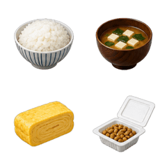 Japan Breakfast Food 3D
