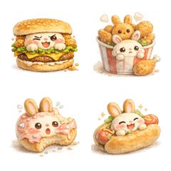 Cloud Bunny Emoji 160 : Fast Food Bunny1