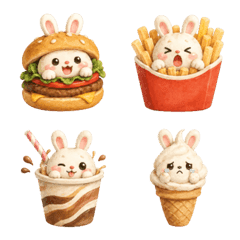 Cloud Bunny Emoji 161 : Fast Food Bunny2
