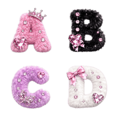 Fluffy Gyaru Alphabet Emoji