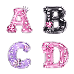 Glam Glass Alphabet Emoji