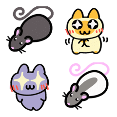 Animated Cat and Rat Emojis