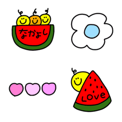 すいかニコちゃん【まいにち使える絵文字】
