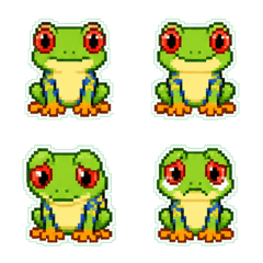 Red-eyed tree frog Pixel Art 1