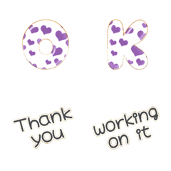purple white hearts simple alphabet POP1