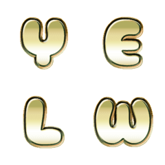 yellow gradient metalic EN words