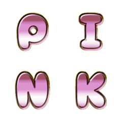 word pack pink white gradient metal