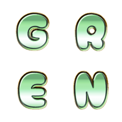 gradient lime green metal EN words