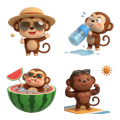 Cute Monkey Emoji Summer