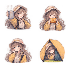 森林系露營少女