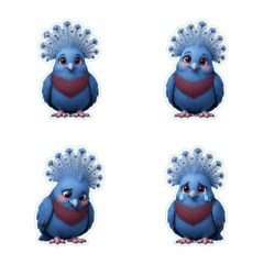 Victoria crowned pigeon Glass 1