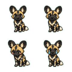 African wild dog Pixel Art 1
