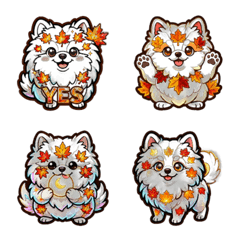 Neon Stained-Glass: Autumn Maple Pom