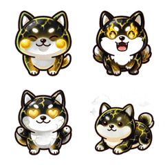 Neon Kintsugi Shiba: Tsukimi Night