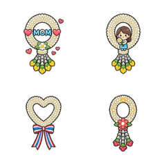 Mother's Day flower garland emoji