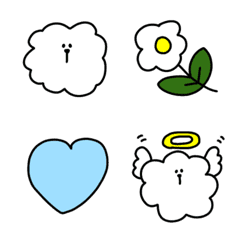 A cute emoji of a fluffy white dog.