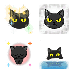 Cool Black Cat Simple Animated Emoji