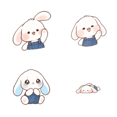 Bunny in Blue Overalls Animated Emoji