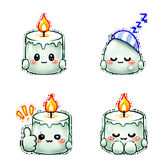 Cute Mint Green Candle Emoji