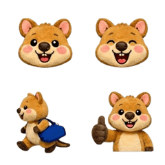 Happy Quokka Emoji plush toy