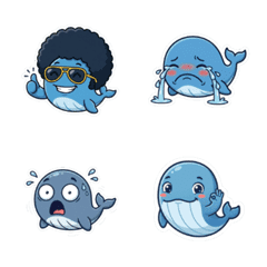Hilarious Little Whale Stickers