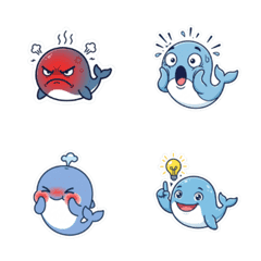 Cute little whale stickers