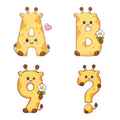 Kawaii Giraffe Alphabet A-Z