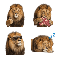 Realistic Lion Reactions Emoji
