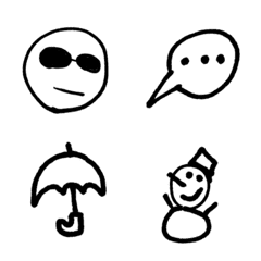 black and white emojitachi