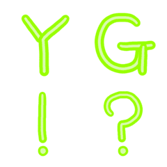 YELLOW GREEN/NUMBER/ALPHABET