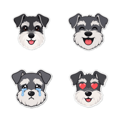 Cute Schnauzer Emoji Set
