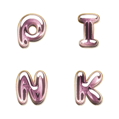 shiny pink chrome glass full ENG words